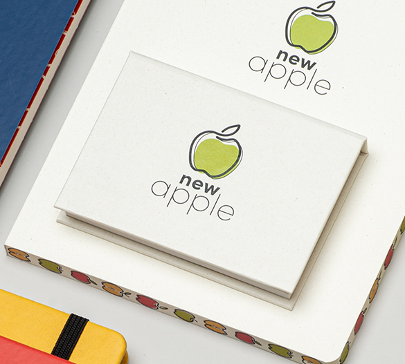 PM135-APPLE Set di blocchi adesivi riciclati in copertina rigida in carta mela 