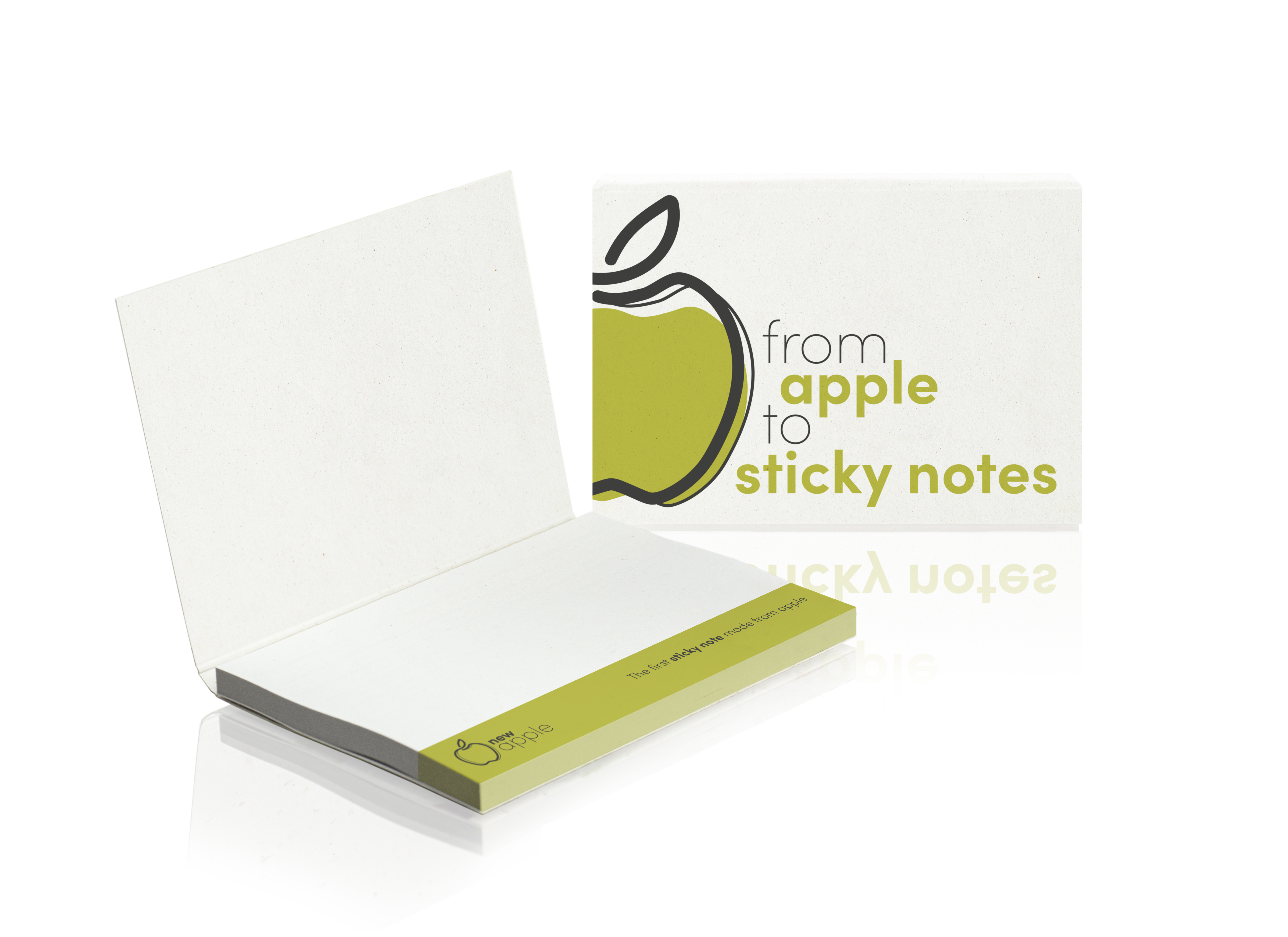 PM020-APPLE Blocco adesivo in copertina morbida in carta mela