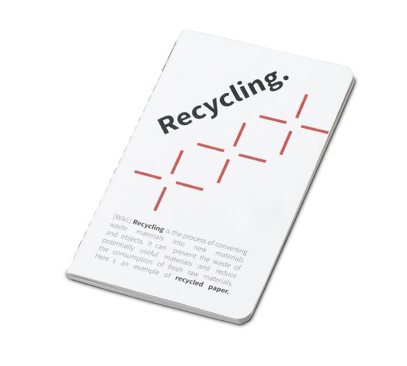 MN41-recycled Mindnotes® cucito, con copertina in carta riciclata